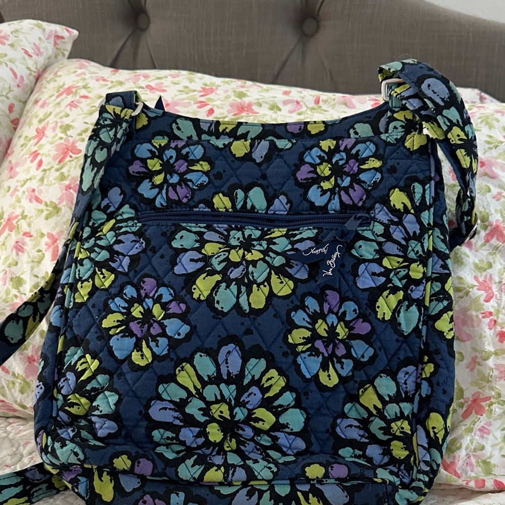 Vera Bradley Blue and Green Floral Shoulder Bag